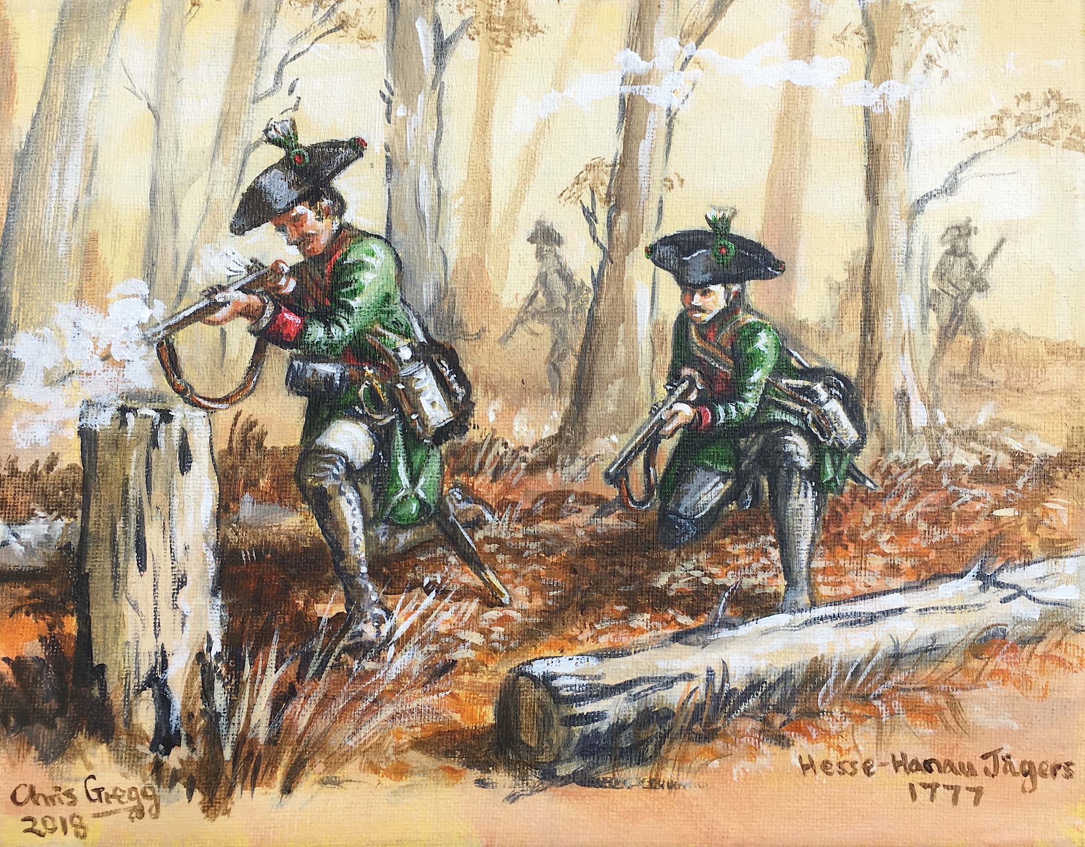 "Hesse Hanau Jagers 1777, a skirmish at dawn"
