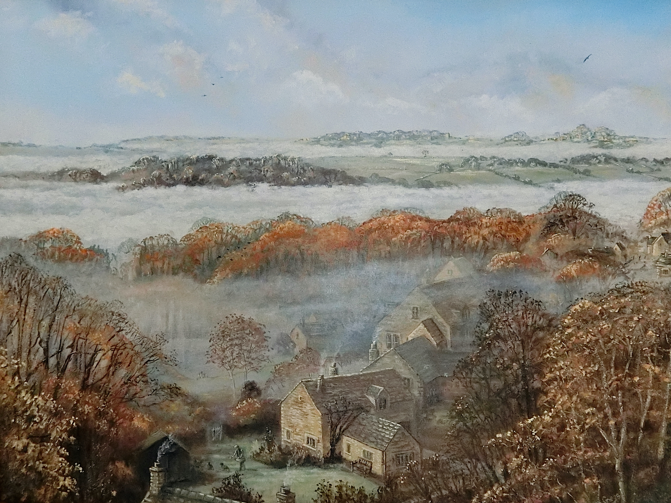 Autumn Mist across the Cotswolds near Chalford, Glos