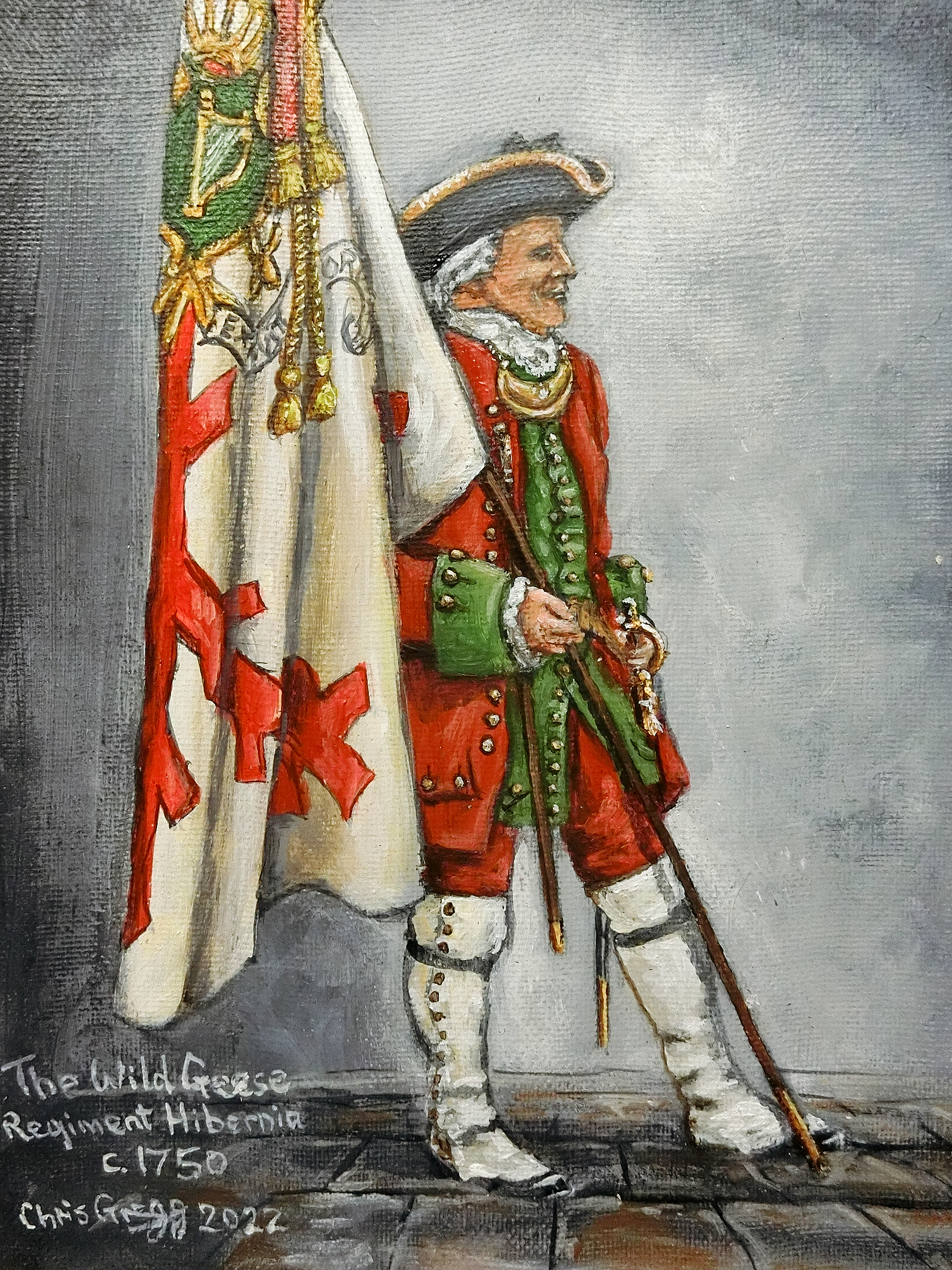 Ensign with Colonel's Colour, Regiment Hibernia c 1750