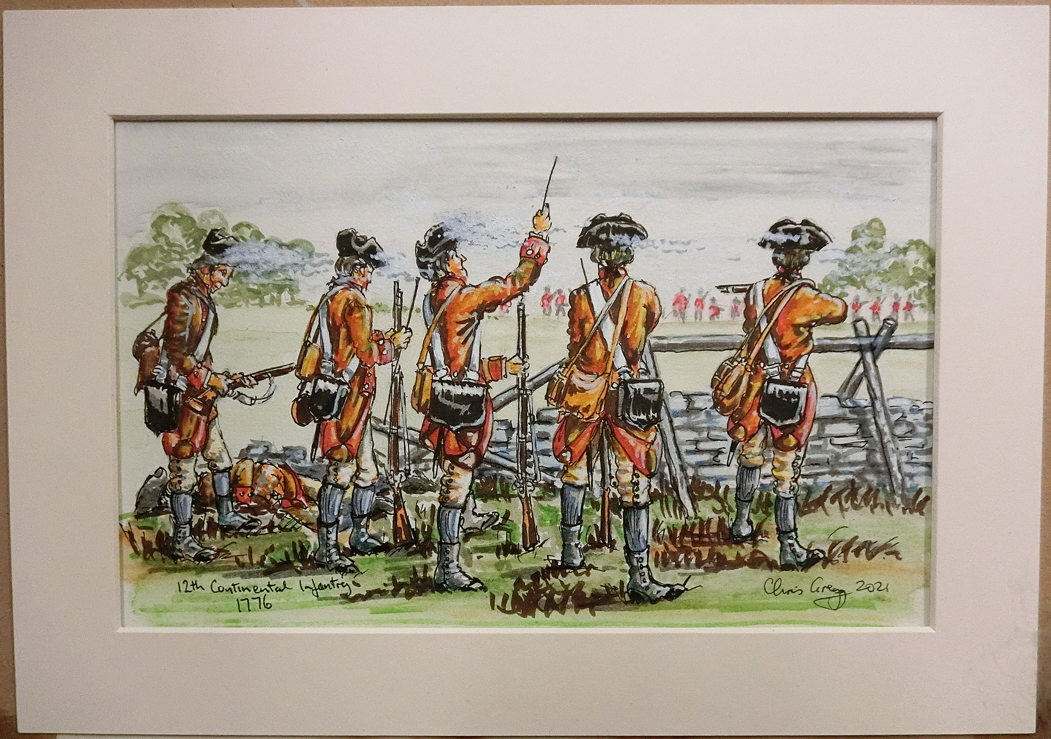 12th Continentals in art card mounting