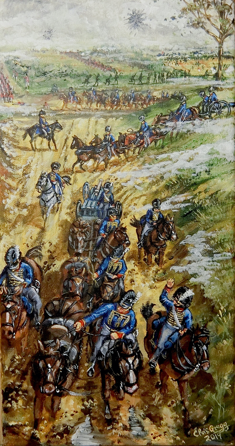 Waterloo- Ross's battery leaves the Elm Tree crossroads
