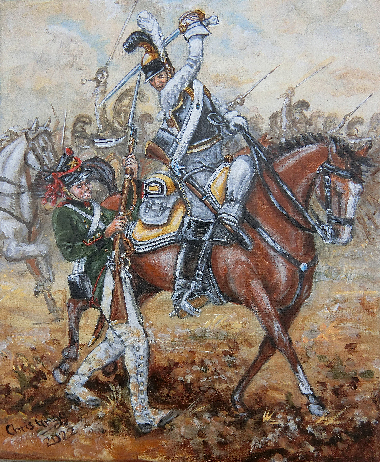Zastrow Cuirassiers fight Russian artillery, 1812